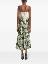 Tory Burch Pastel Green Printed Fluted Maxi Skirt Green