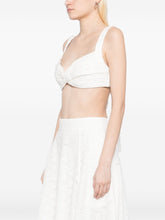 Zimmermann Crush Embroidered Linen Bralette White