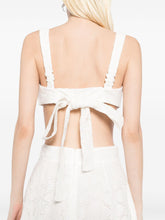 Zimmermann Crush Embroidered Linen Bralette White