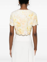 Zimmermann Crush Embellished Floral-Print Linen Cropped Top Yellow