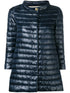 HERNO Funnel-Neck Cropped Sleeve Padded Midi Jacket Blue