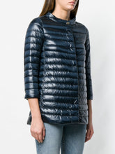 HERNO Funnel-Neck Cropped Sleeve Padded Midi Jacket Blue