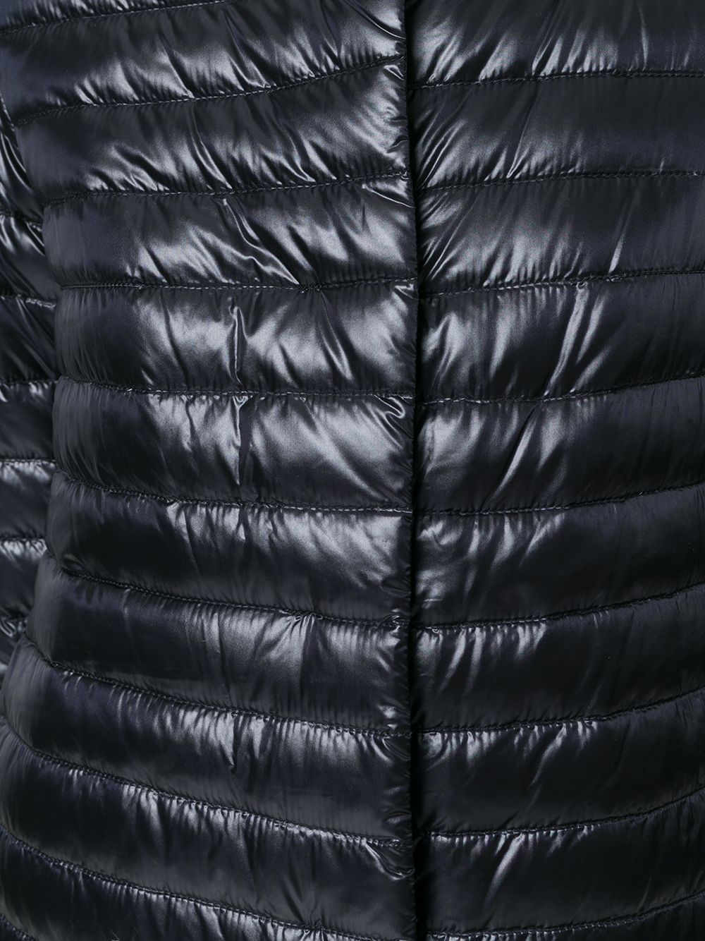 HERNO Lightweight Quilted Feather Down Midi Jacket Black