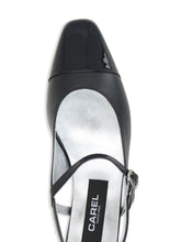 Carel Paris Pointed Toe Black Leather Slingback Flats Black