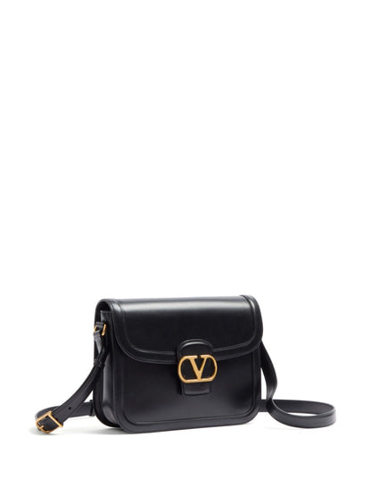 Valentino Garavani 9TO5 Leather Shoulder Bag Black