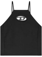 Diesel Oval D Cropped Halterneck Top Black