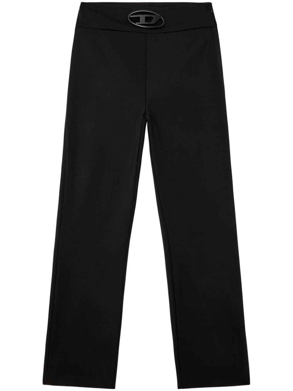 Diesel Oval D logo plaque high-waisted Wool blend trousers Black