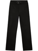 Diesel Oval D logo plaque high-waisted Wool blend trousers Black