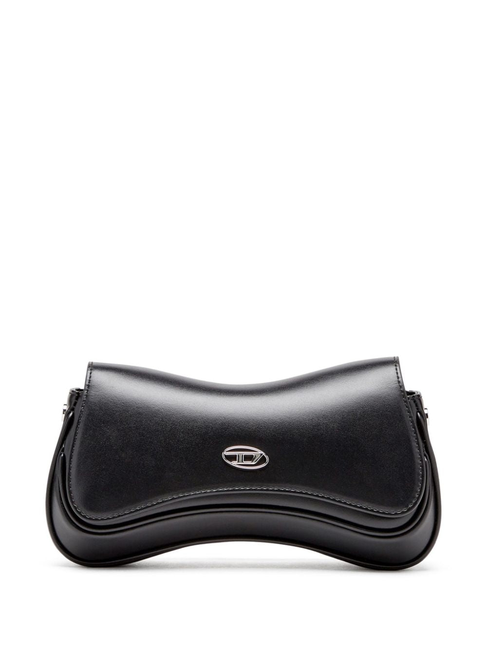 Diesel Play Semi-Gloss Leather Shoulder Bag Black