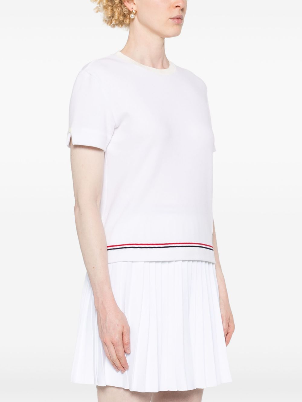 Thom Browne Cotton Pique Knit T-shirts White