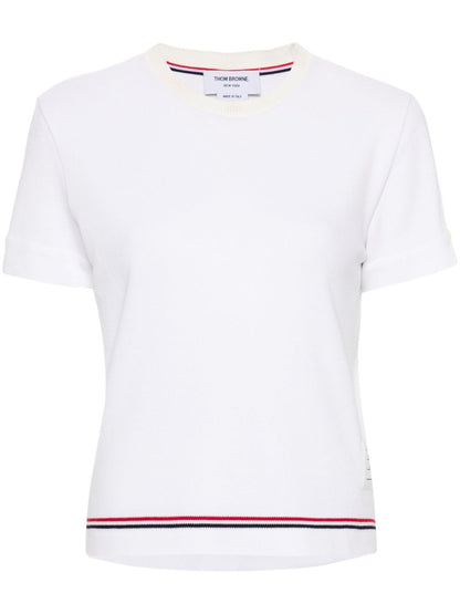 Thom Browne Cotton Pique Knit T-shirts White