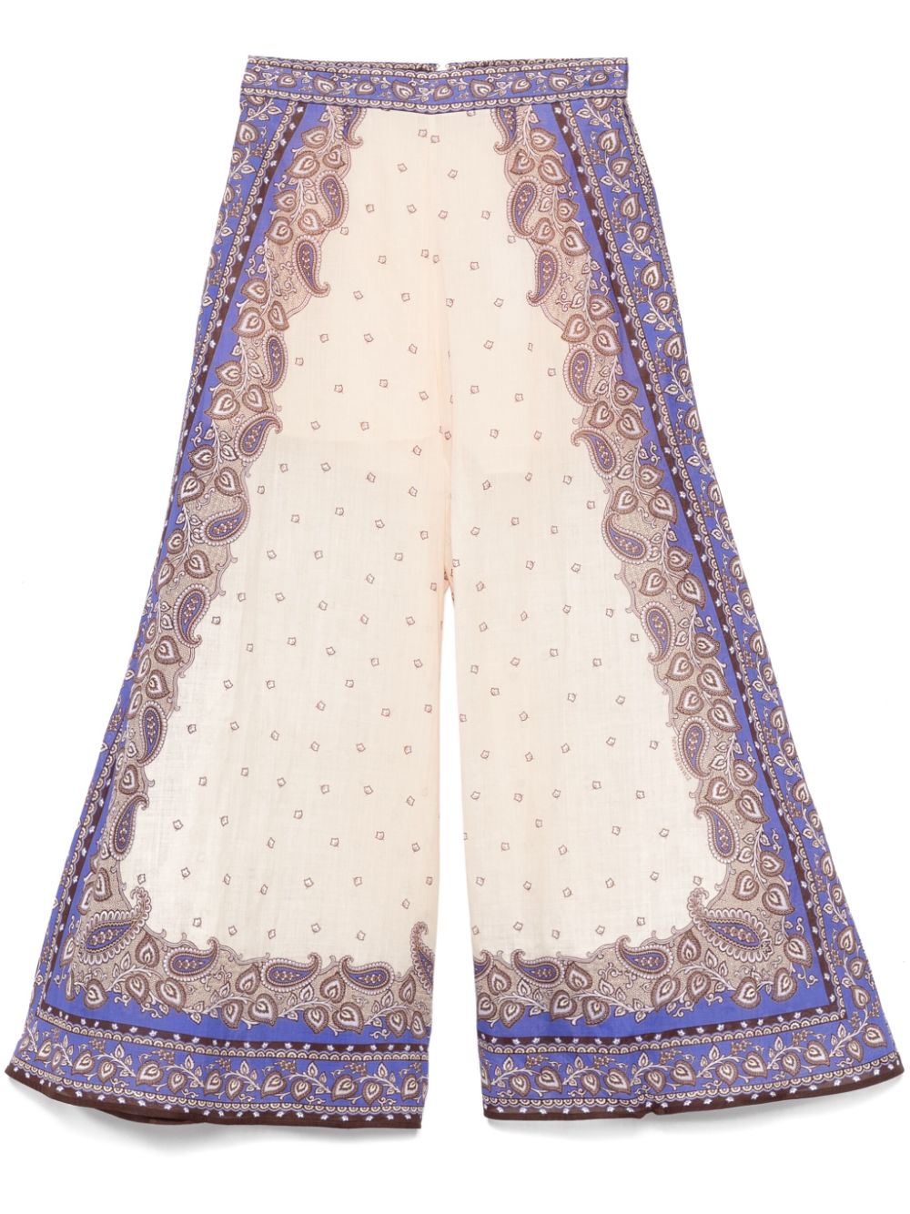 Zimmermann Maxine Wide-Leg Printed Trousers Purple