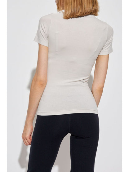 Balenciaga Logo-Print Fitted Cotton-Blend T-Shirt White