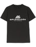 Balenciaga Fitted Logo Cotton-Jersey T-Shirt Black Black