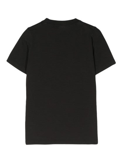 Balenciaga Fitted Logo Cotton-Jersey T-Shirt Black Black