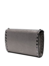 Valentino Garavani Rockstud Mini Calf Leather Clutch with Chain White
