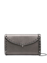 Valentino Garavani Rockstud Mini Calf Leather Clutch with Chain White