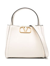 Valentino Garavani Alltime Small Grainy Calfskin Handbag Beige