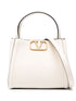 Valentino Garavani Alltime Small Grainy Calfskin Handbag Beige