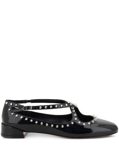 Christian Louboutin Pilouta Jane Spikes Flat Ballet Black