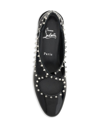 Christian Louboutin Pilouta Jane Spikes Flat Ballet Black