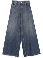 Alice + Olivia High-Rise Indigo Blue Jeans with Elastic Waistband Blue