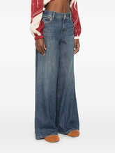 Alice + Olivia High-Rise Indigo Blue Jeans with Elastic Waistband Blue