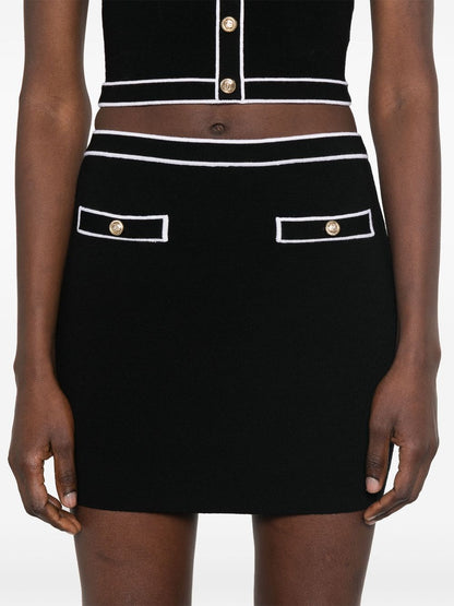 Alice + Olivia Cotton mini skirt Black