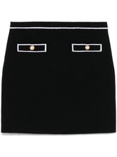 Alice + Olivia Contrasting Trim Cotton-Blend Mini Skirt Black Black