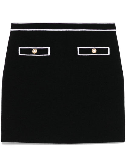 Alice + Olivia Cotton mini skirt Black
