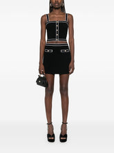 Alice + Olivia Contrasting Trim Cotton-Blend Mini Skirt Black Black