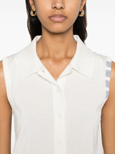 Thom Browne Sleeveless Buttoned Polo Top White