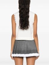 Thom Browne Sleeveless Buttoned Polo Top White