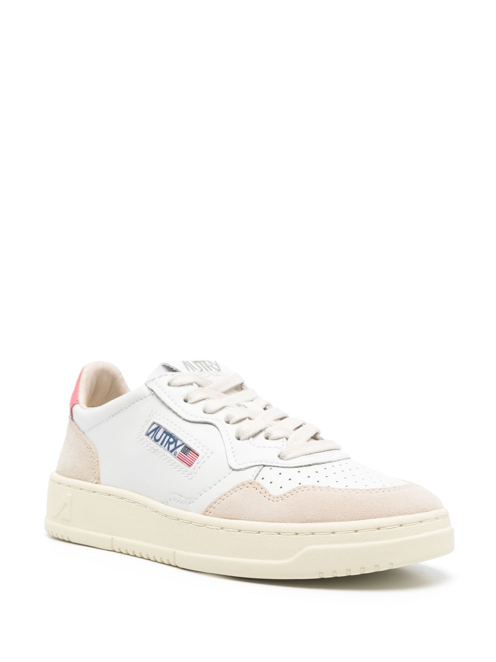 Autry Medalist Leather Low-Top Sneakers Fuchsia