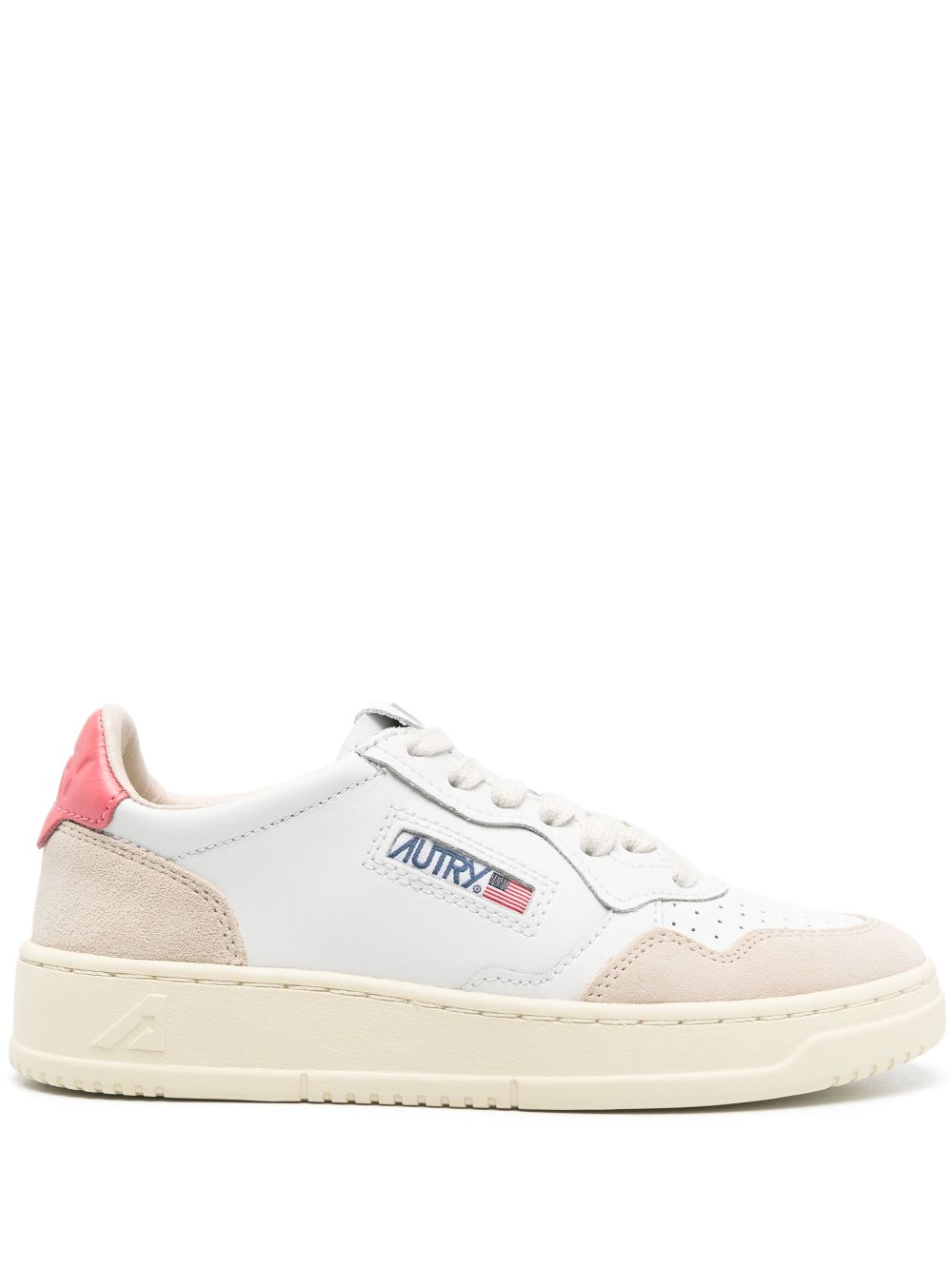 Autry Medalist Leather Low-Top Sneakers Fuchsia