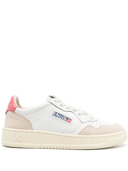 Autry Medalist Leather Low-Top Sneakers Fuchsia