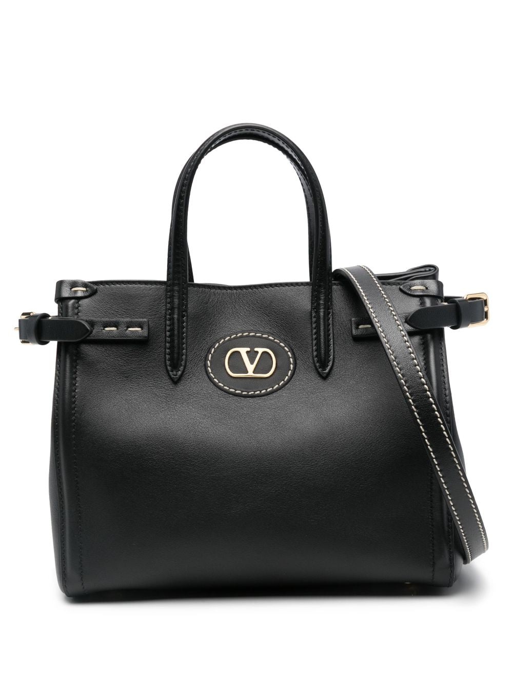 Valentino Garavani Antibes Small Leather Tote Bag Black