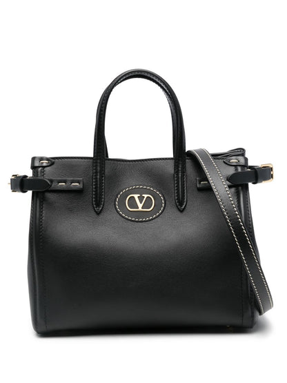 Valentino Garavani Antibes Small Leather Tote Bag Black