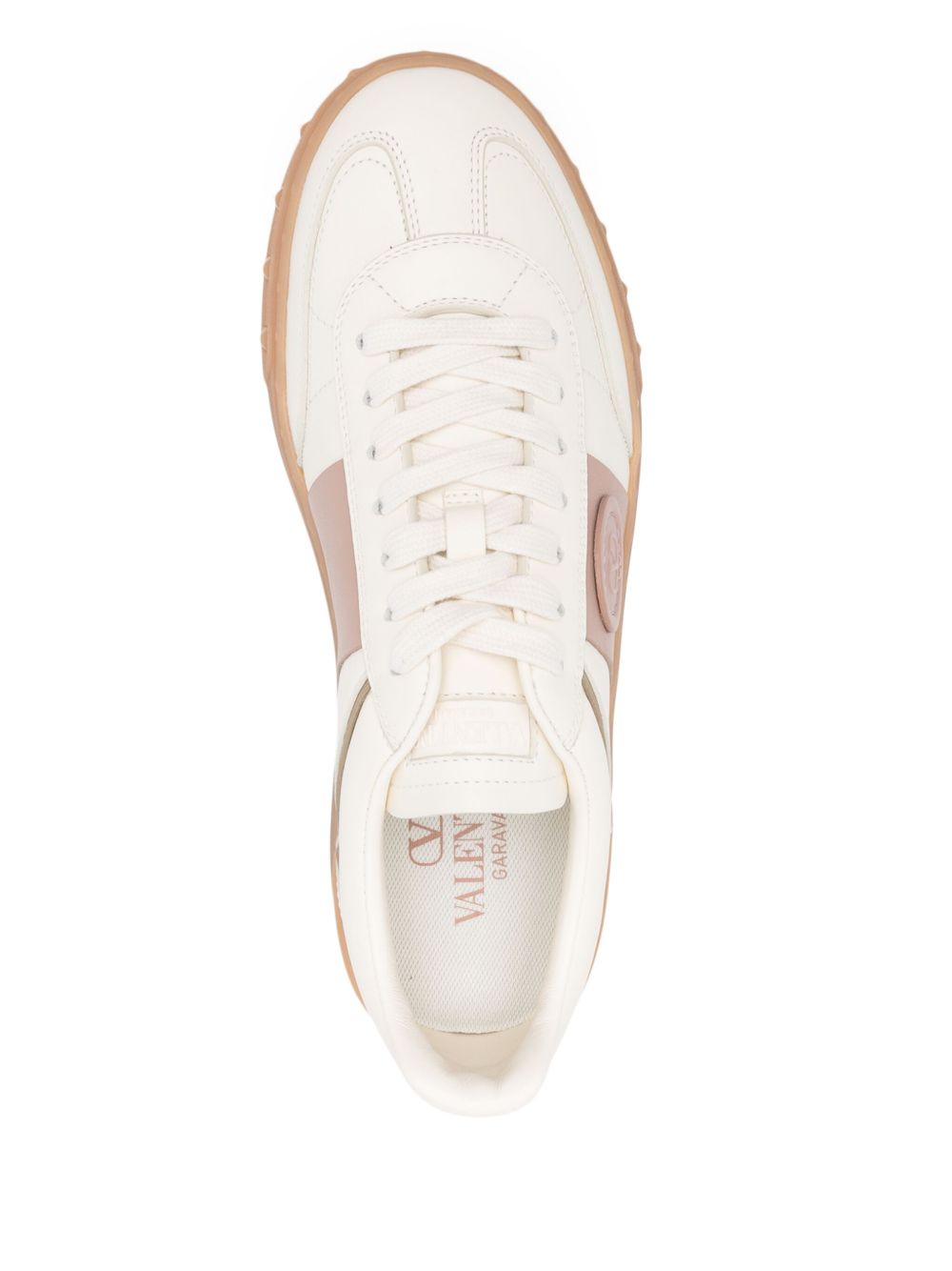 Valentino Garavani Upvillage Crosta Sneakers in Ivory Leather