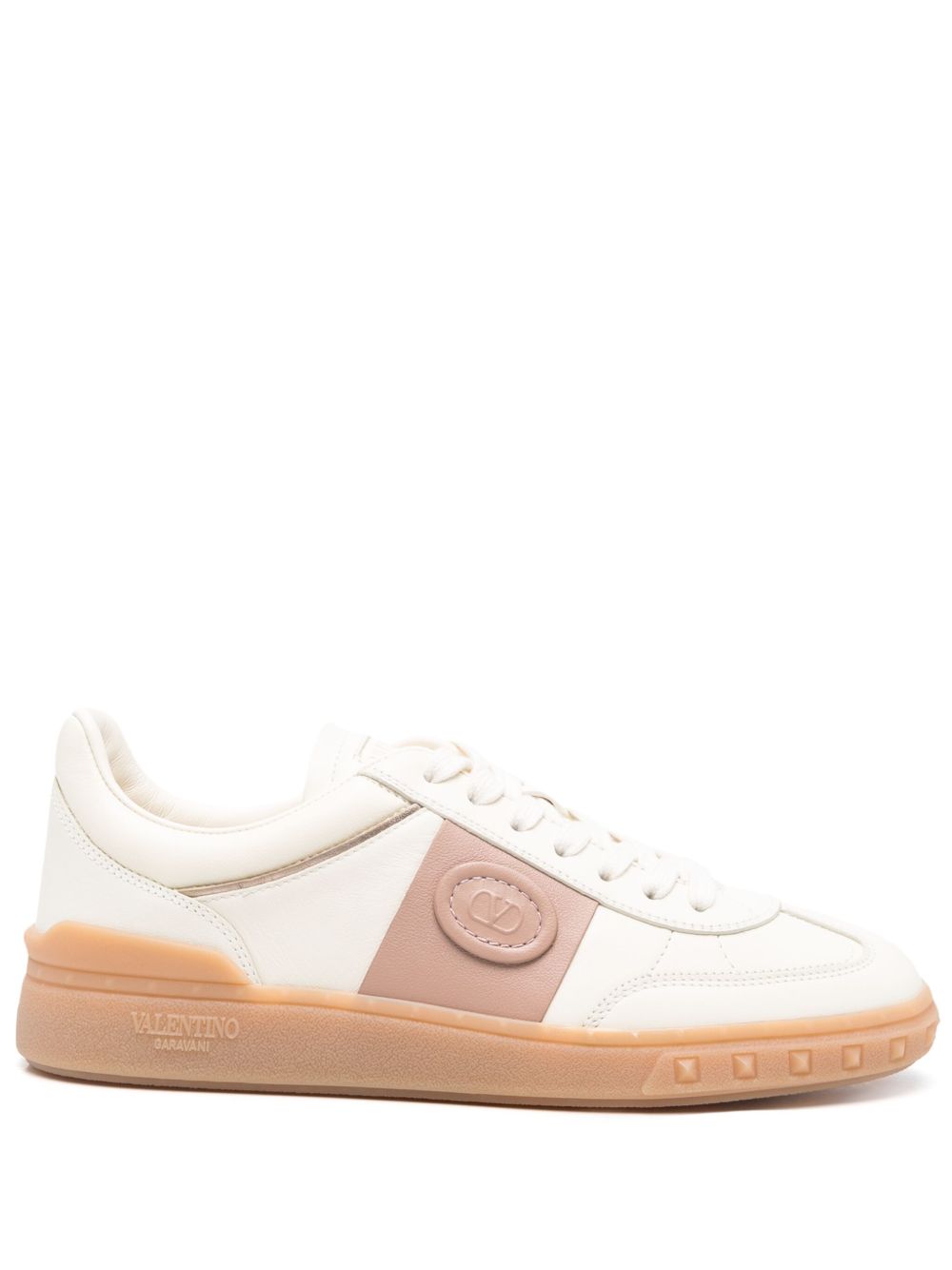 Valentino Garavani Upvillage Crosta Sneakers in Ivory Leather