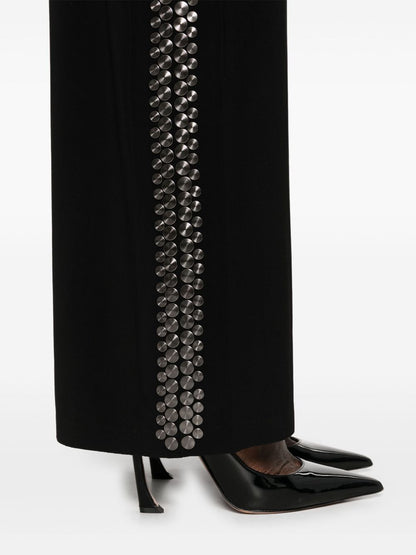 Norma Kamali Studded Long Sleeveless Jumpsuit Black