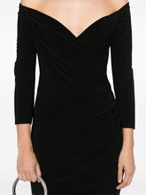 Norma Kamali Off-Shoulder Draped Maxi Dress Black Black