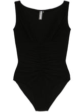 Norma Kamali Shirred V-Neck Sleeveless Bodysuit Black Black