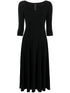 Norma Kamali U-Neck Flared Midi Dress Black