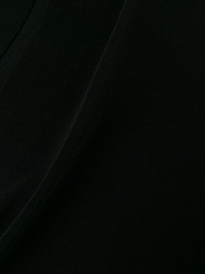 Norma Kamali Asymmetric-Neckline Long-Sleeve Fitted Top Black Black