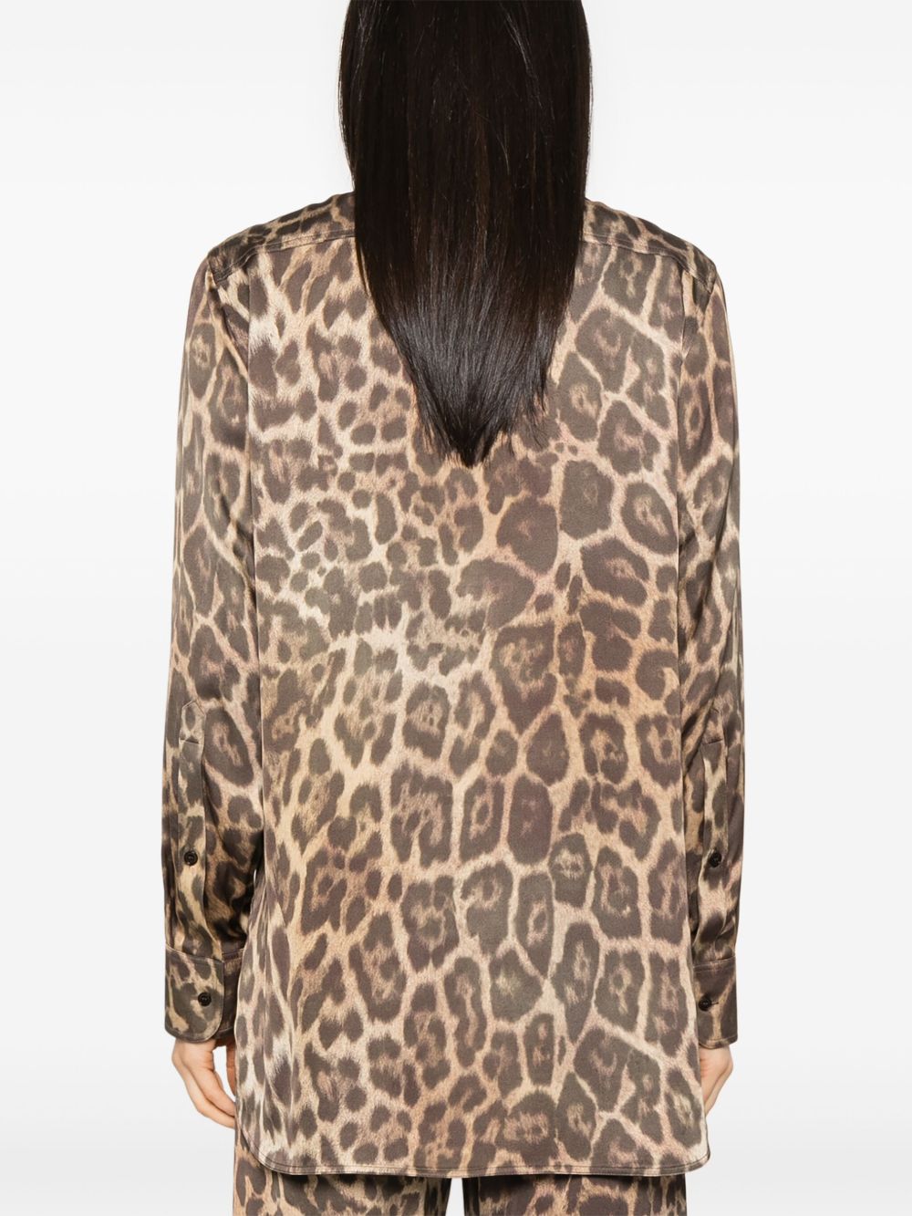 Stella McCartney Leopard Print Oversized Shirt Brown