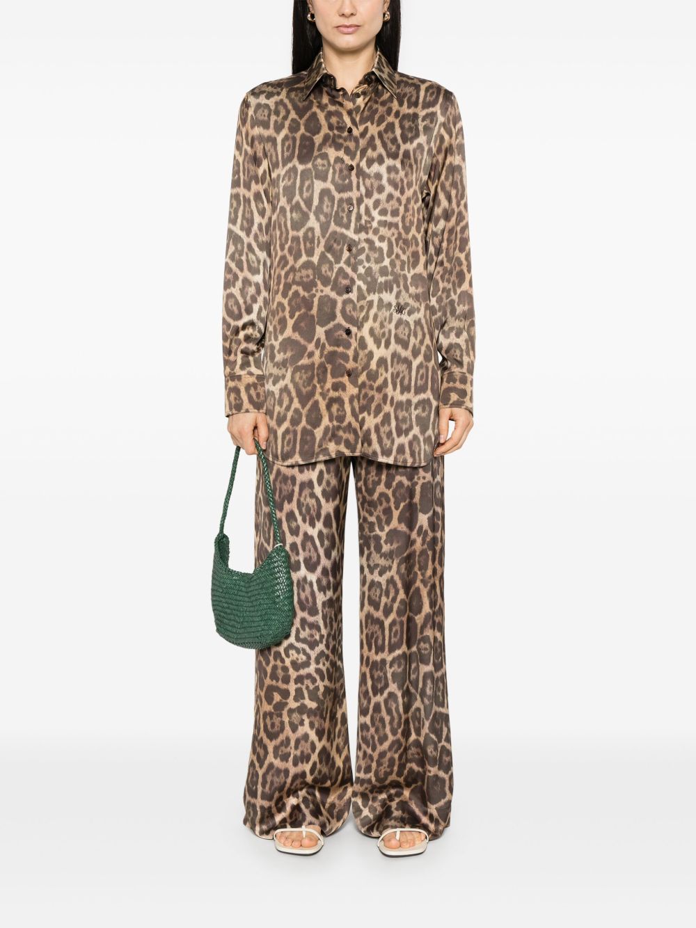 Stella McCartney Leopard Print Oversized Shirt Brown