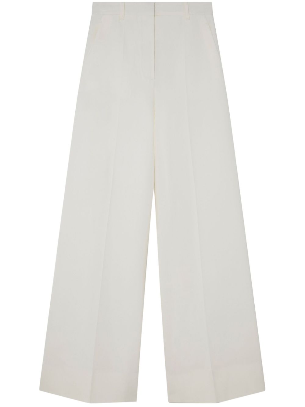 Stella McCartney Wool High-Rise Flared Trousers Beige