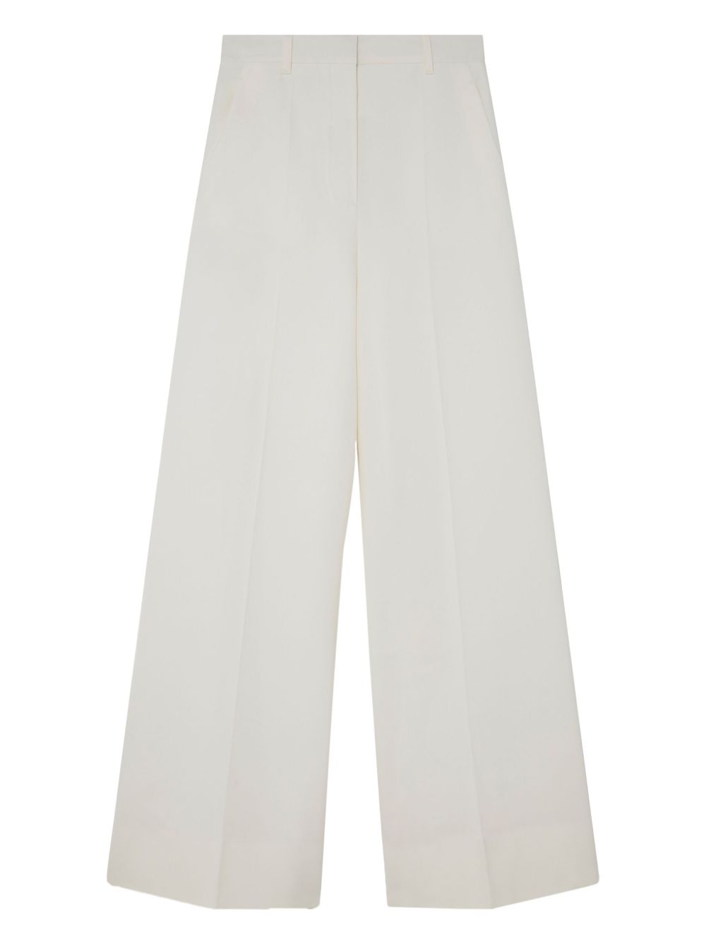 Stella McCartney Wool High-Rise Flared Trousers Beige