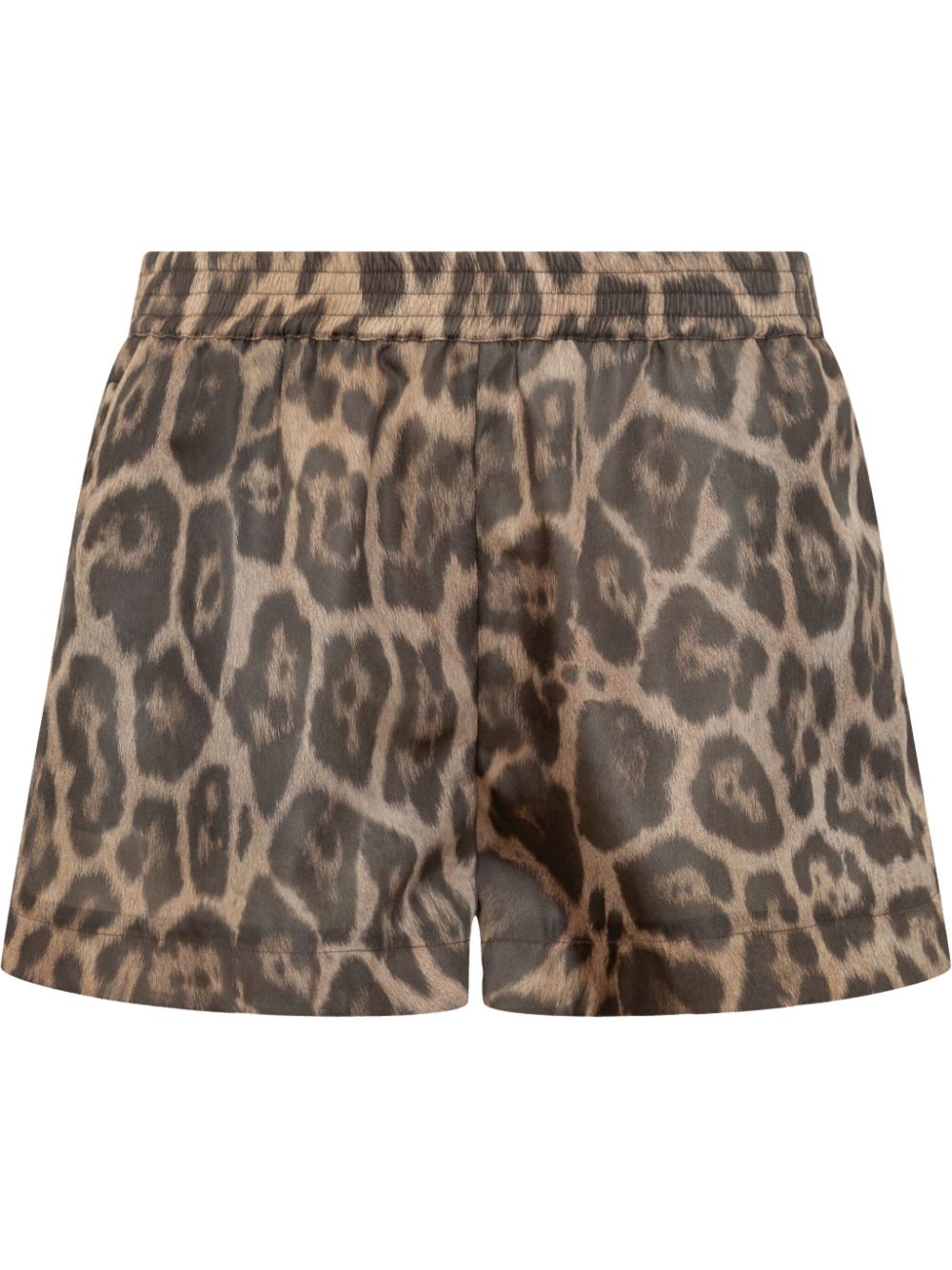 Stella McCartney Leopard-Print Elastic Waist Shorts Brown